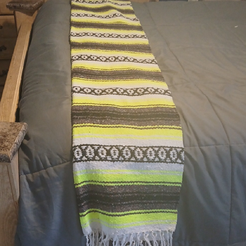 Vibrant Striped Throw Blanket in Green and Black